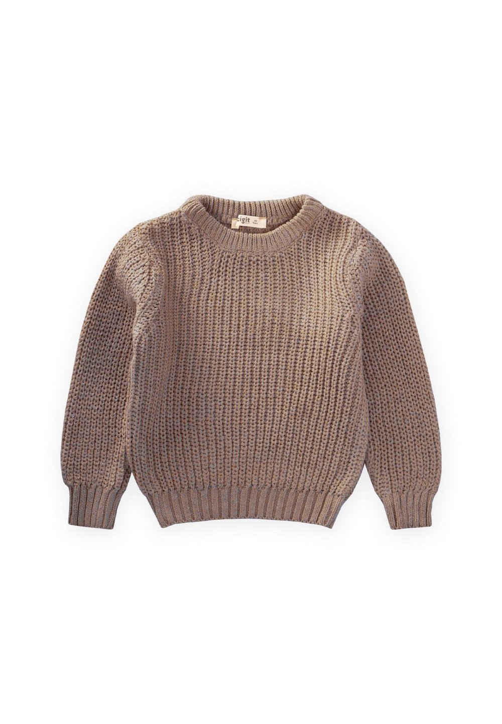 Bisiklet Yaka Selanik Triko Kazak 2-8 Yaş Vizon