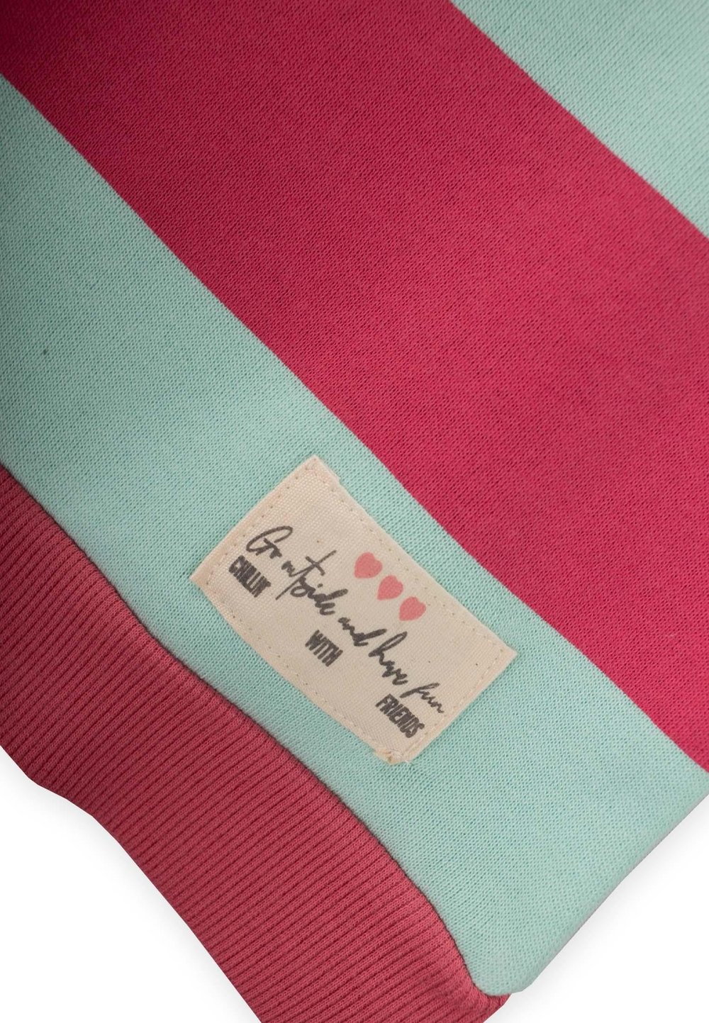 Sweatshirt 4-12 Yaş Mint Mercan Cizgili