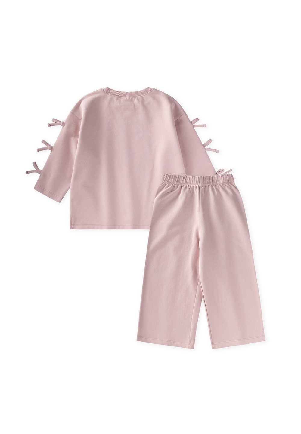 Şardonlu Sweatshirt Takım 2-8 Yaş Pudra Pembe