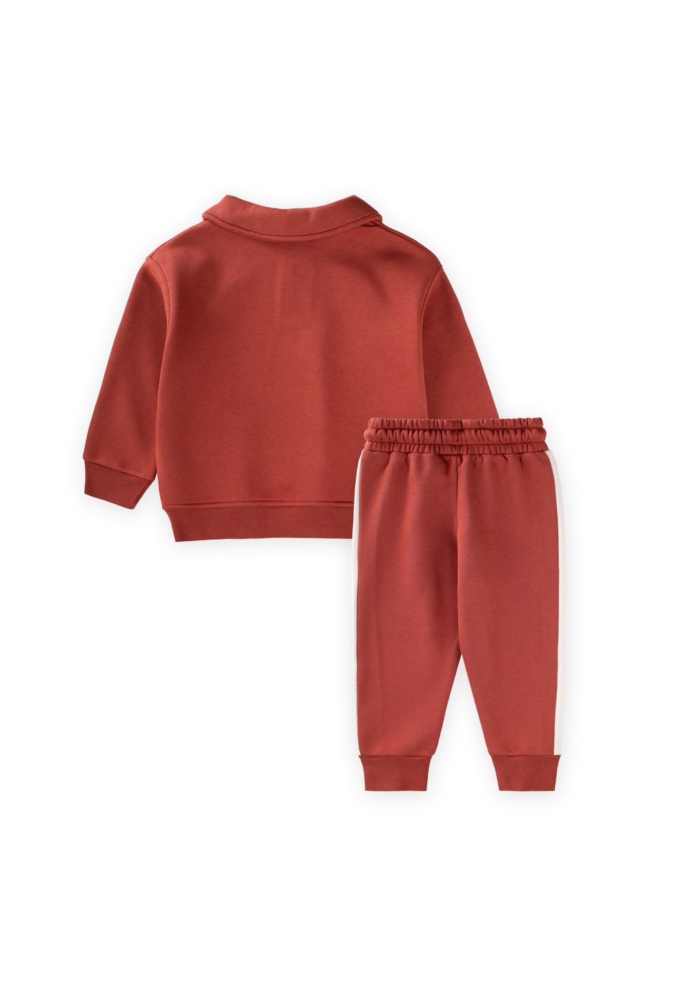 Yakalı Nakış İşlemeli Sweatshirt Takım 2-10 Yaş Kiremit