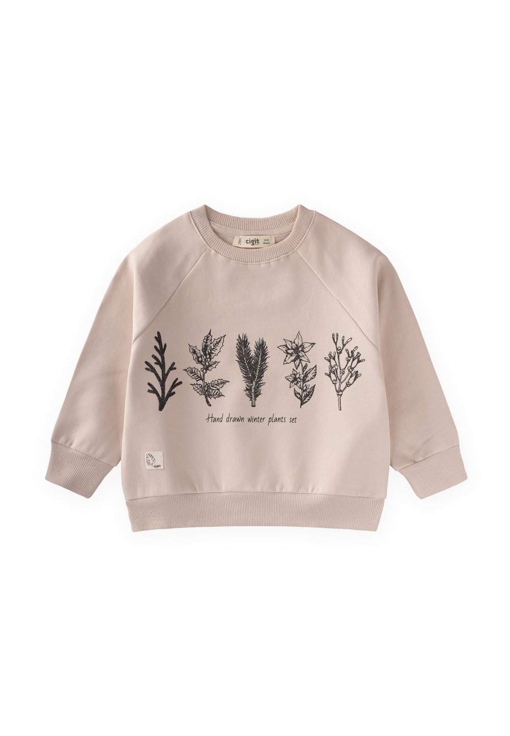 Ağaç Baskılı Sweatshirt 1-7 Yaş Kum