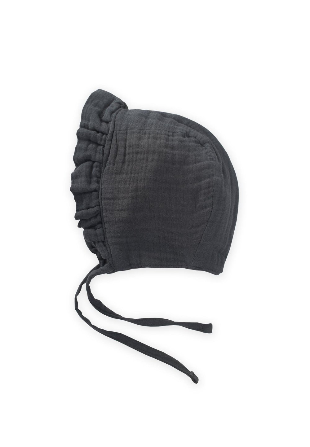 Bağlamalı Fırfırlı Müslim Bebek Şapka 0-2 yaş ANTRASİT