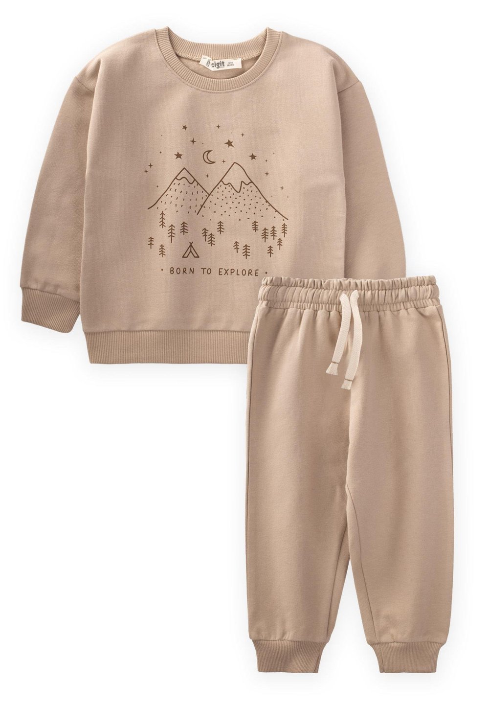 Born To Explore Baskılı Sweatshırt Takım 1-7 Yaş S VİZON