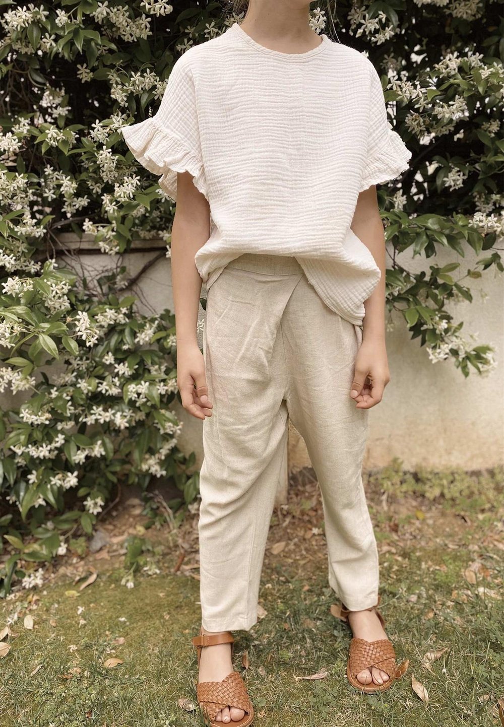 Çapraz Pileli Pantolon 2-7 Yaş NATUREL