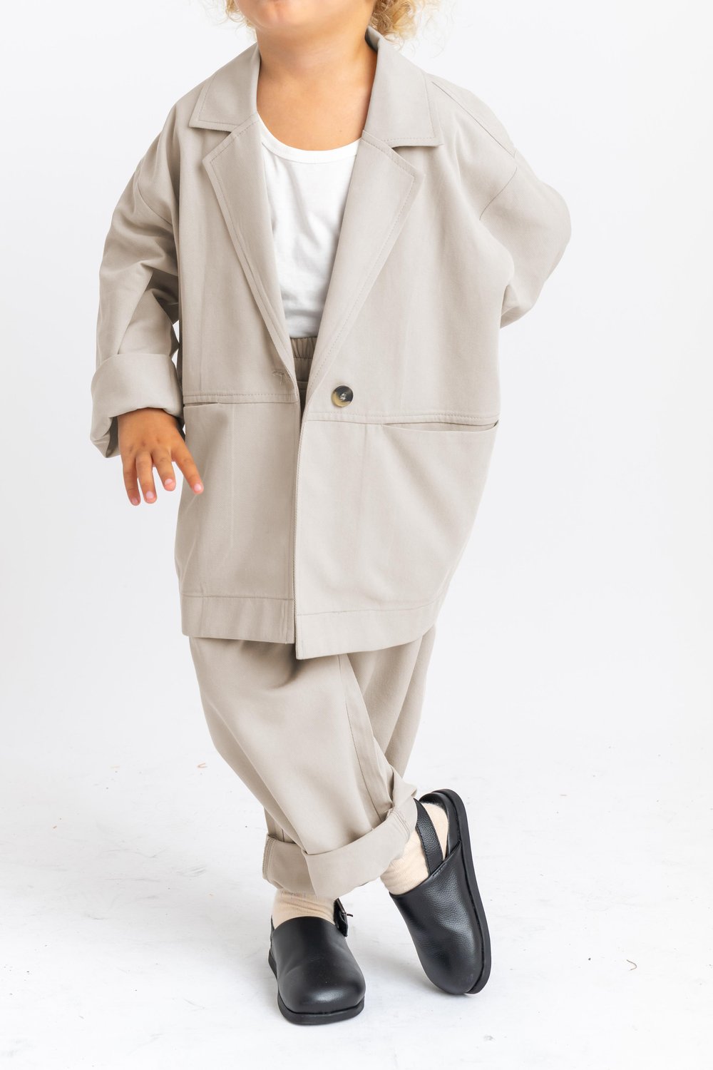 Ceketli Tencel Takım 2-7 Yaş BEJ