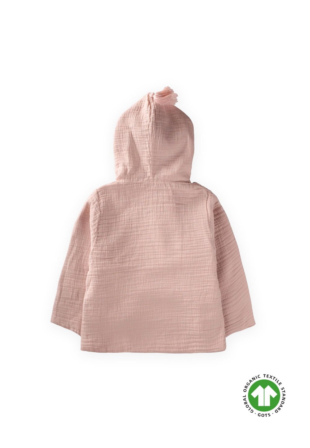 Çift Kat Organik Müslin Çocuk Bornoz 2-9 Yaş Pudra Pembe