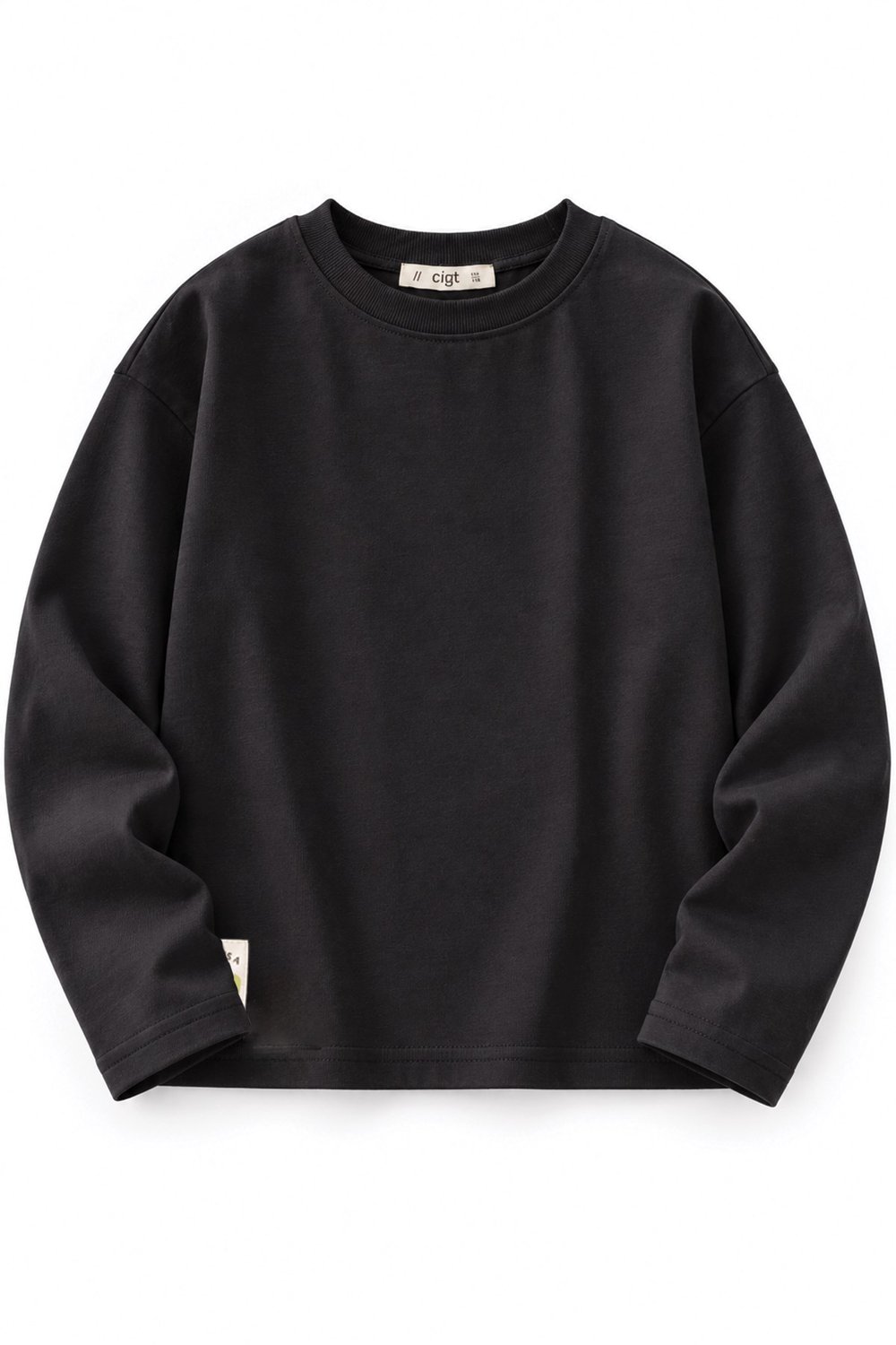 Oversize  Mevsimlik T-Shirt 2-10 Yaş Siyah