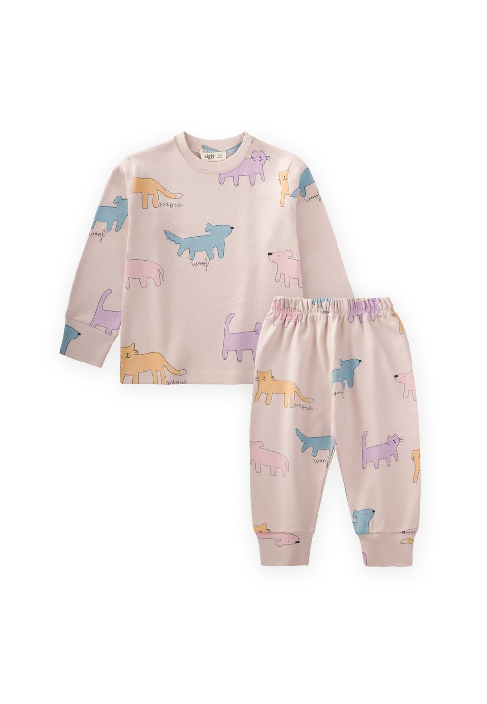 Desenli Mevsimlik Pijama Takım 1-7 Yaş Sand