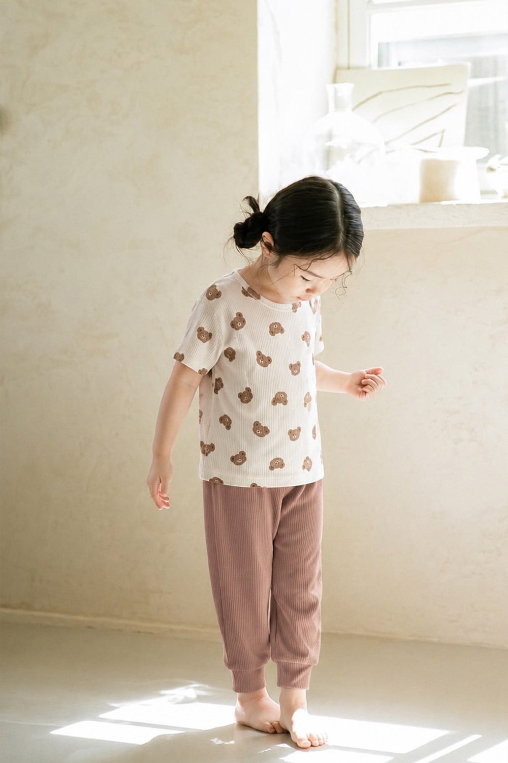 Desenli Pijama Takımı 1-7 Yaş EKRU