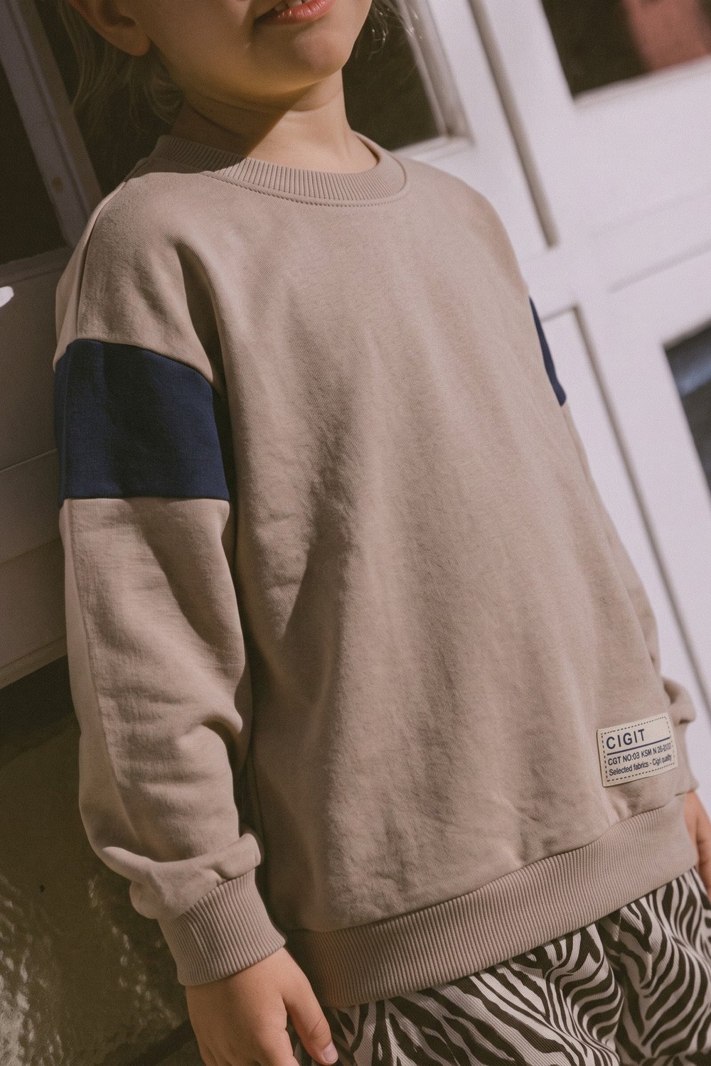 Garni Detaylı Sweatshirt 2-10 Yaş S Vizon