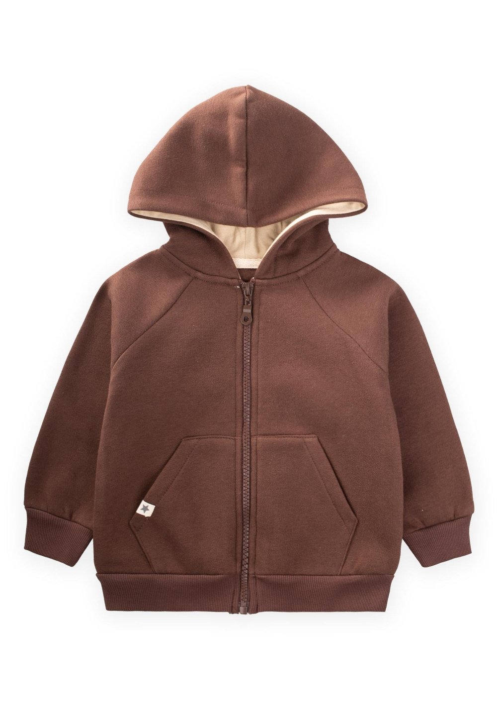 Kapşonlu Fermuarlı Hırka 1-14 Yaş Kahve