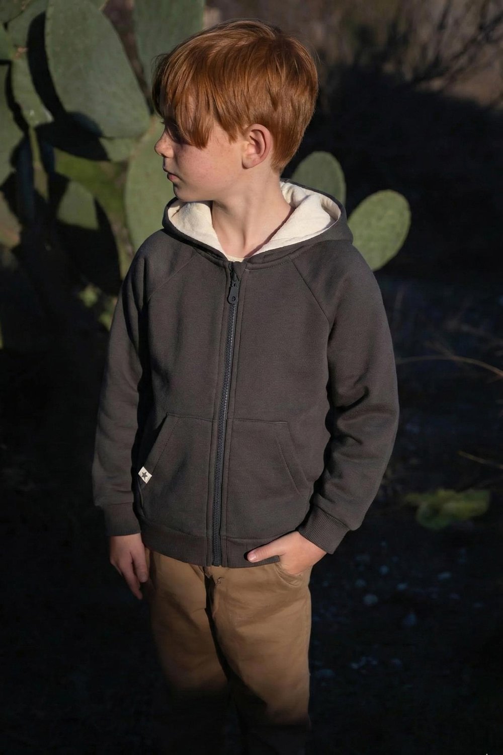 Kapşonlu Fermuarlı Hırka 1-14 Yaş ANTRASİT