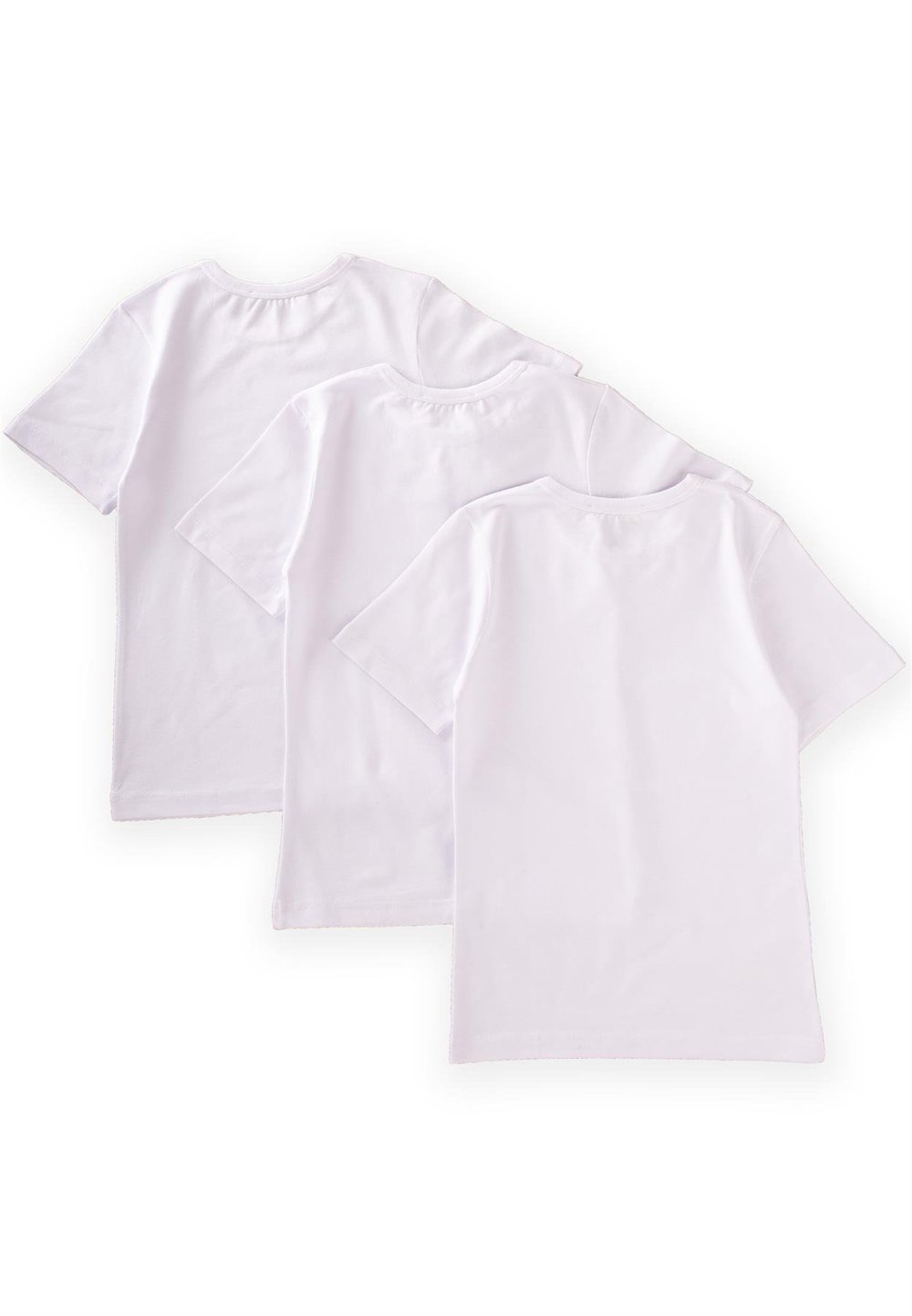 Kısa Kollu Üçlü Erkek Atlet 2-9 Yaş BEYAZ