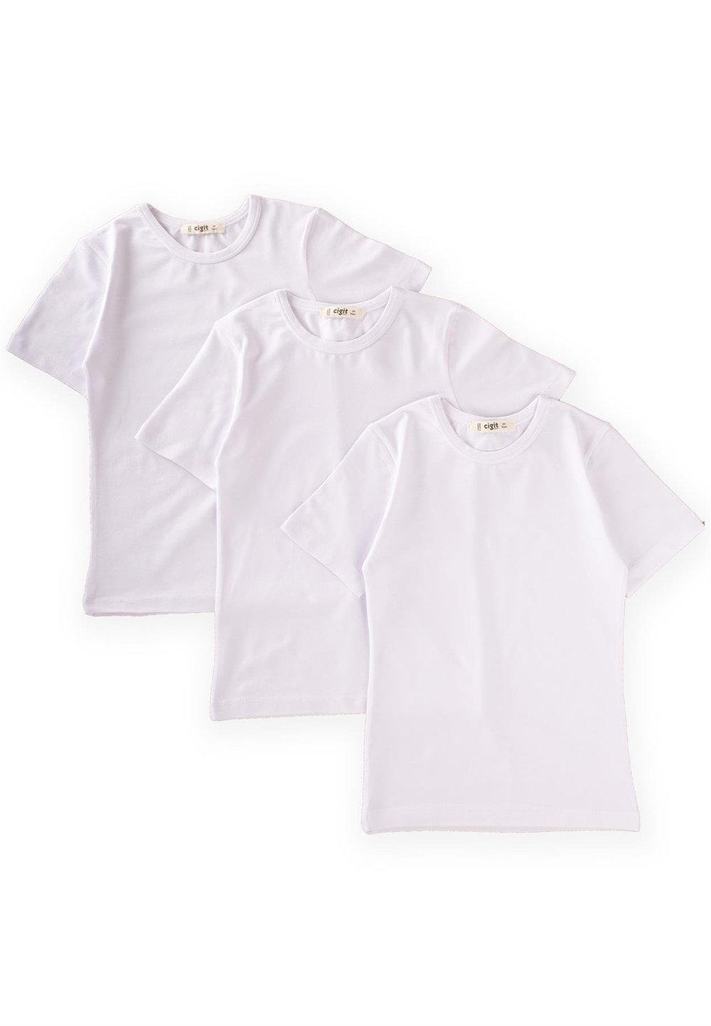 Kısa Kollu Üçlü Erkek Atlet 2-9 Yaş BEYAZ