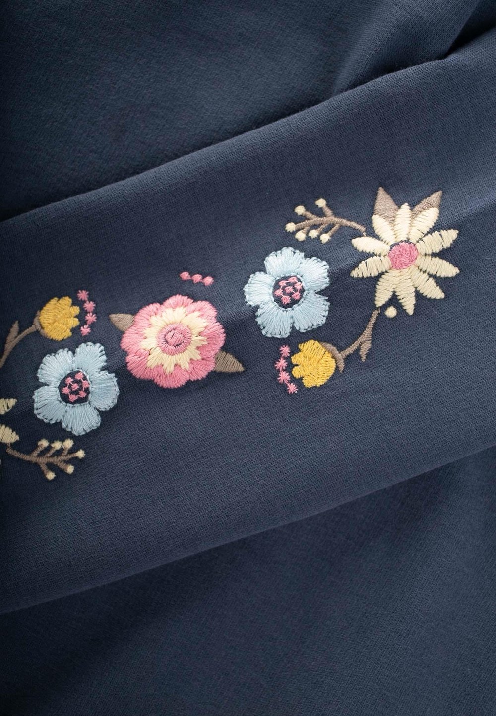 Kol Nakışlı Sweatshirt 2-10 Yaş Lacivert