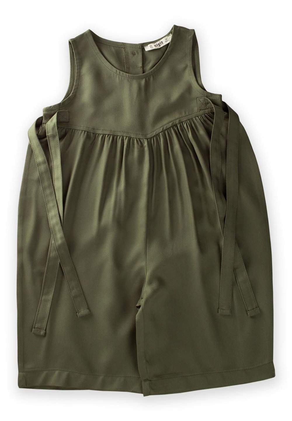 Kolsuz Bağcıklı Tulum 2-6 Yaş HAKİ YEŞİL 