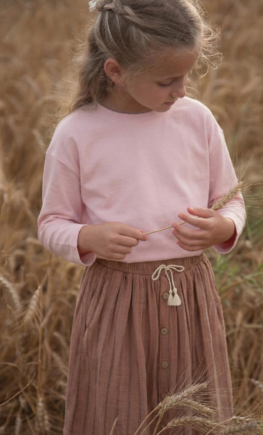 Mevsimlik Basic T-Shırt 2-10 Yaş PUDRA PEMBE
