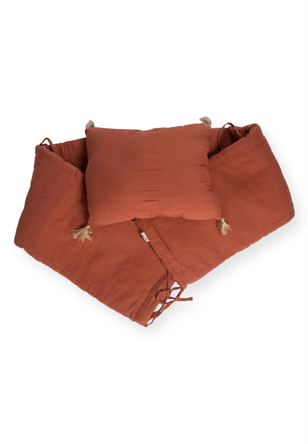 Müslin Bebek Yatak Koruma Yastık Seti (Yıkanmıştır) 32X180 cm +/- 2 cm Rust