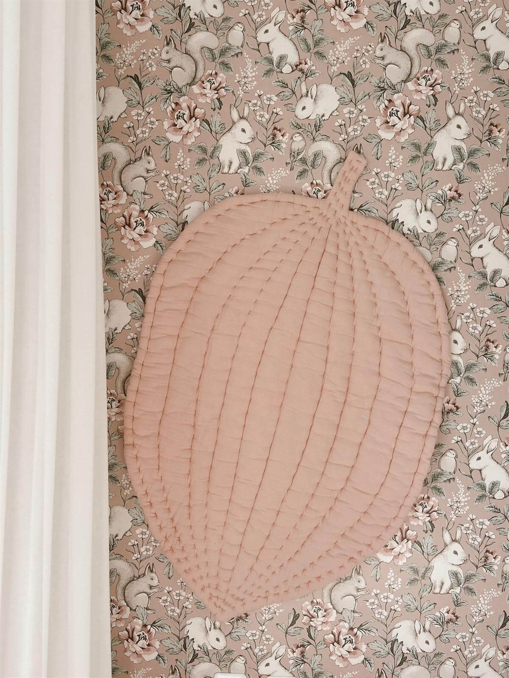 Müslin Yaprak Bebek Oyun Minderi (Yıkanmıştır) Pembe