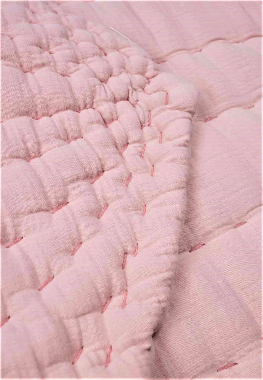 Müslin Yaprak Bebek Oyun Minderi (Yıkanmıştır) Pembe