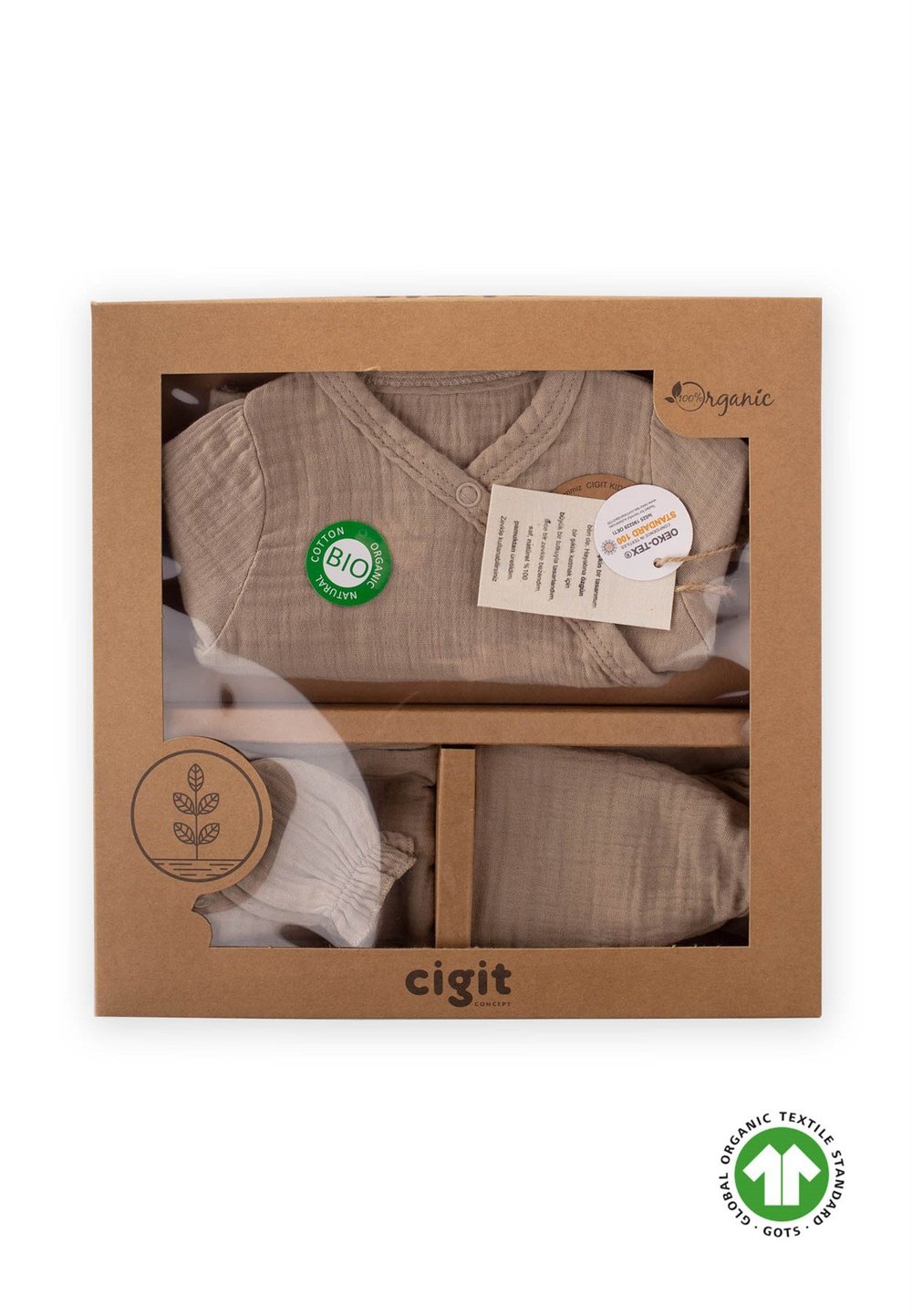 Organik Hastahane Çıkışı Bebek Takımı 0-3 Ay VİZON