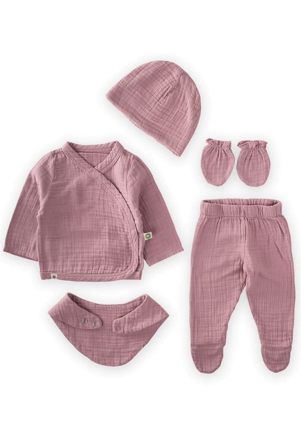 Organik Hastahane Çıkışı Bebek Takımı 0-3 Ay LEYLAK