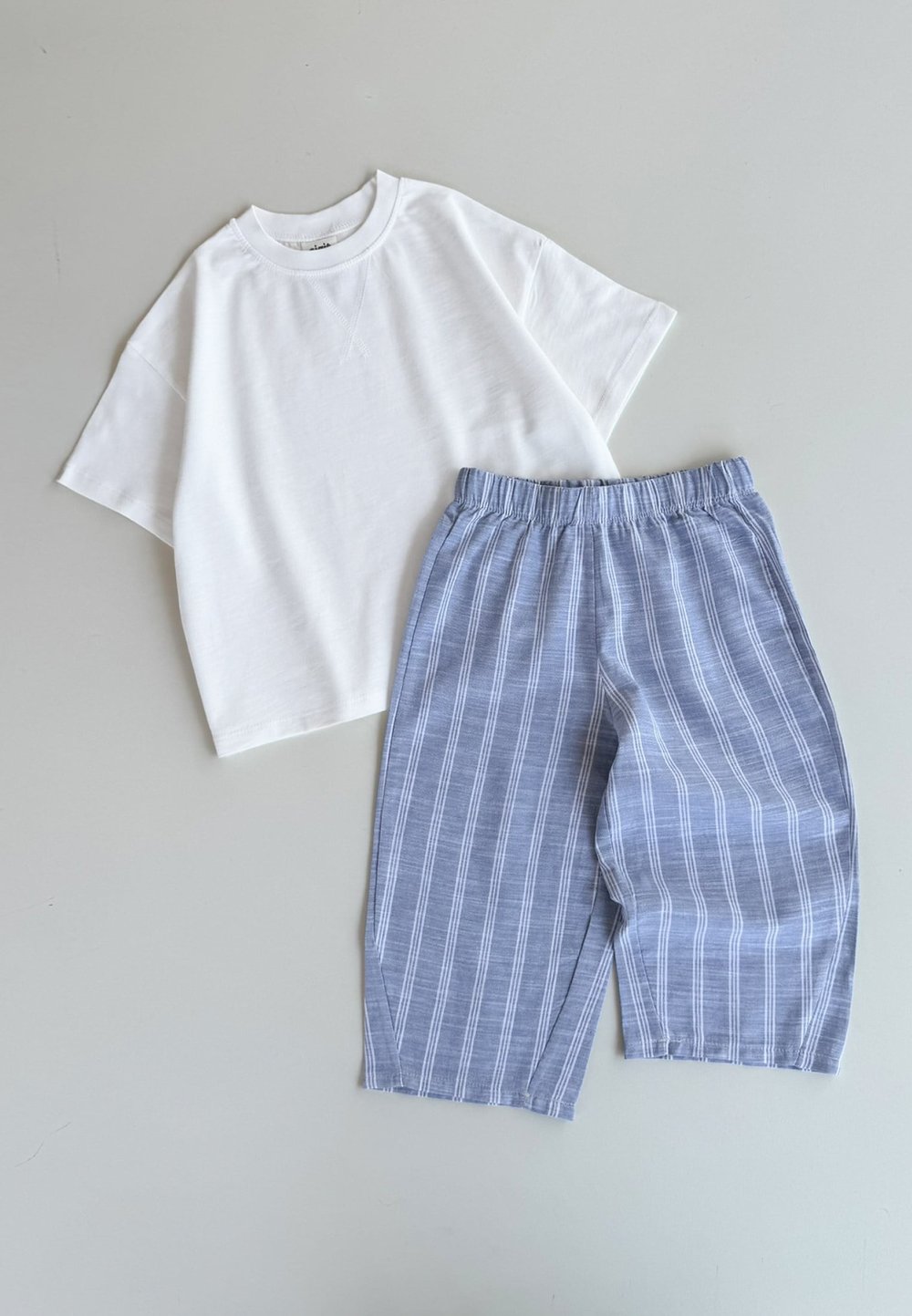 Oversize T-Shirt Takım 2-10 Yaş KIRIK BEYAZ