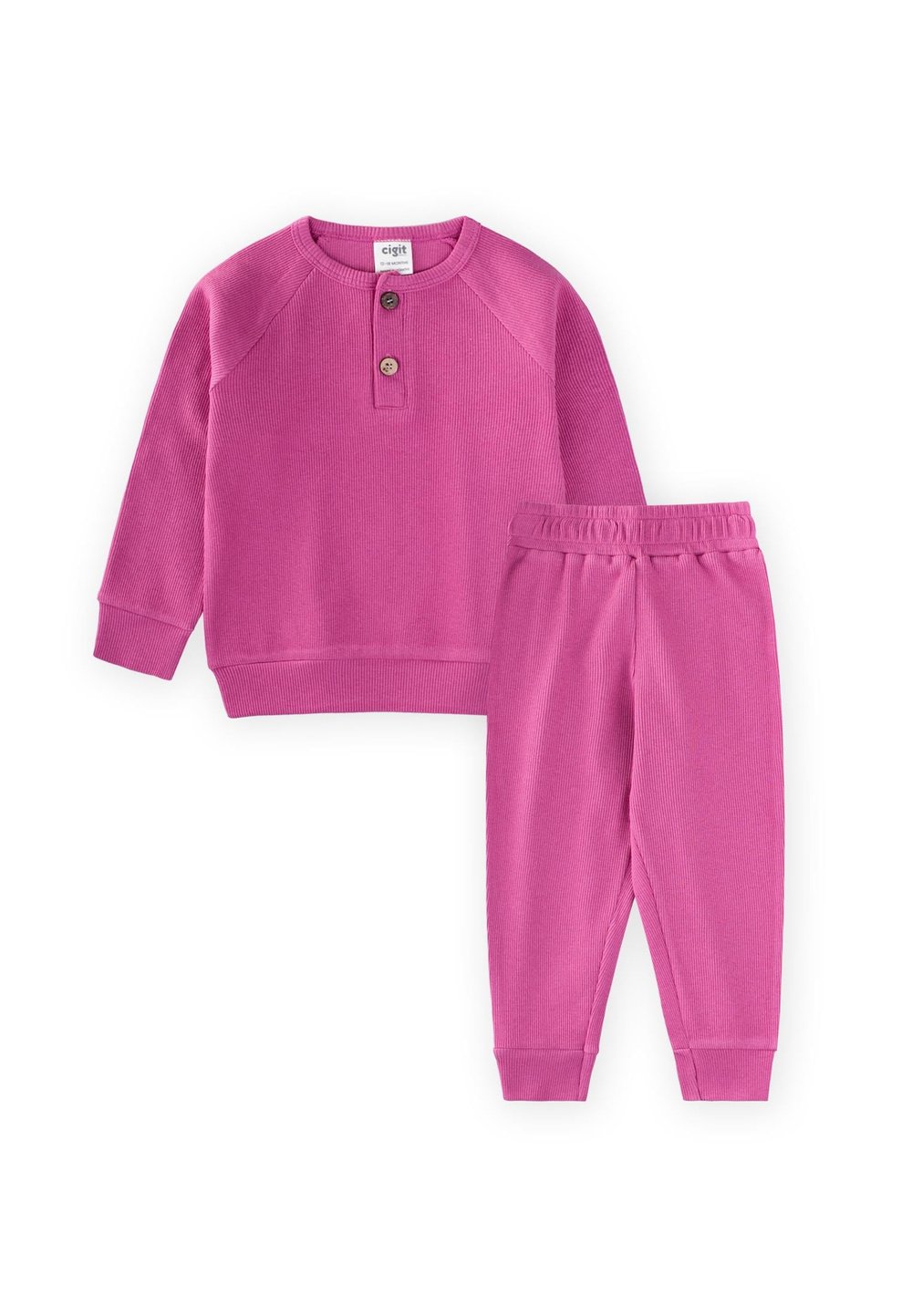 Reglan Kol Patlı Basıc Çocuk Takım 1-8 Yaş Pembe
