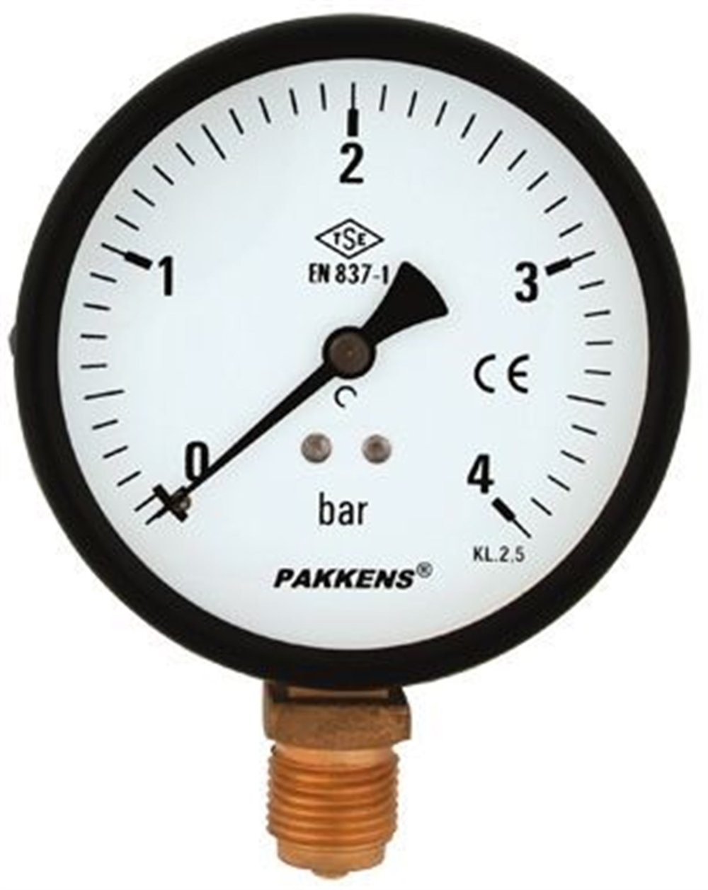 Pakkens 0-400 Bar 100 mm Alttan Bağlantılı Kuru Manometre G 1/2 inç