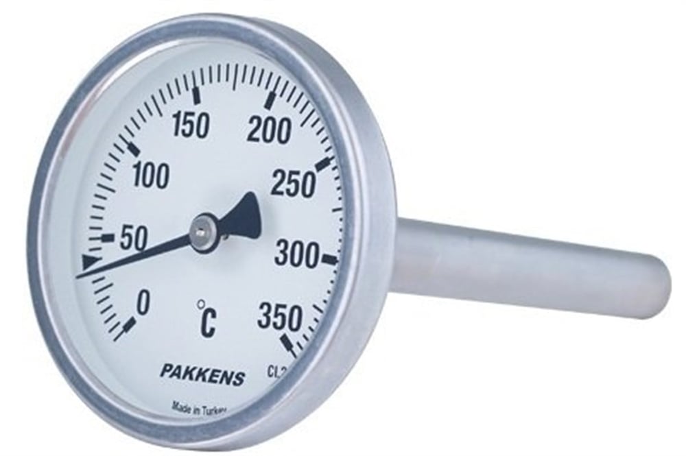 Pakkens Termometre -30/+60 °C Çap 63 mm Daldırma Boyu 10 cm Arkadan Bağlantılı G 1/2 inç