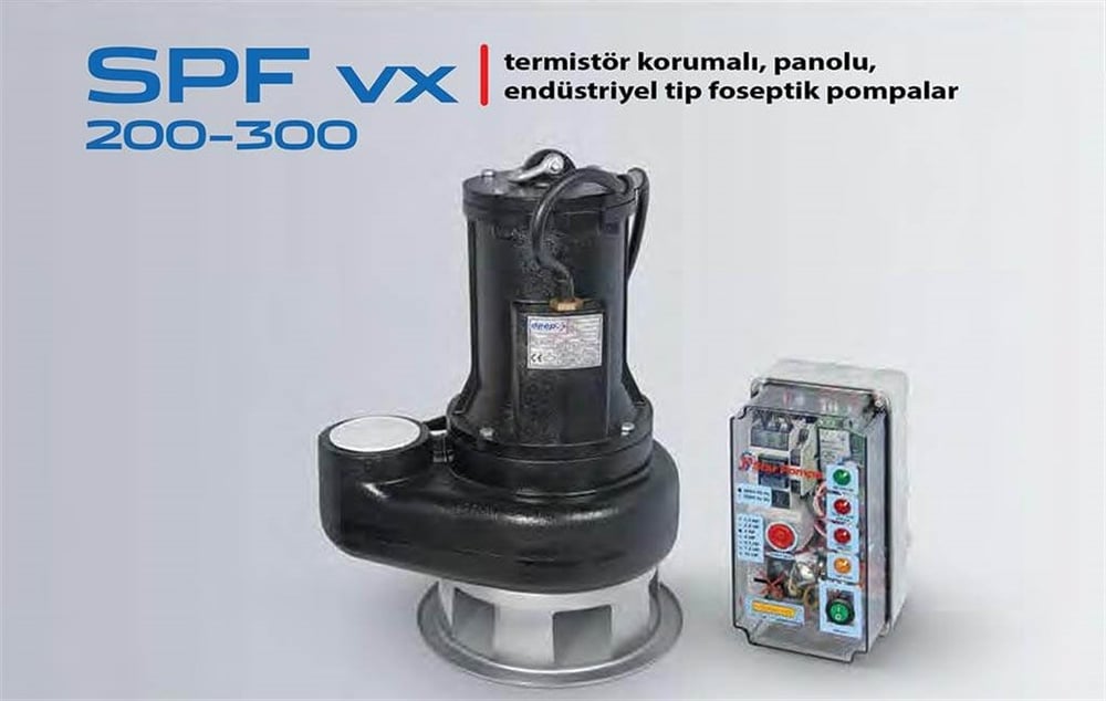 SPF vx 200-300 Termistör Korumalı Endüstriyel Tip Foseptik Pompa