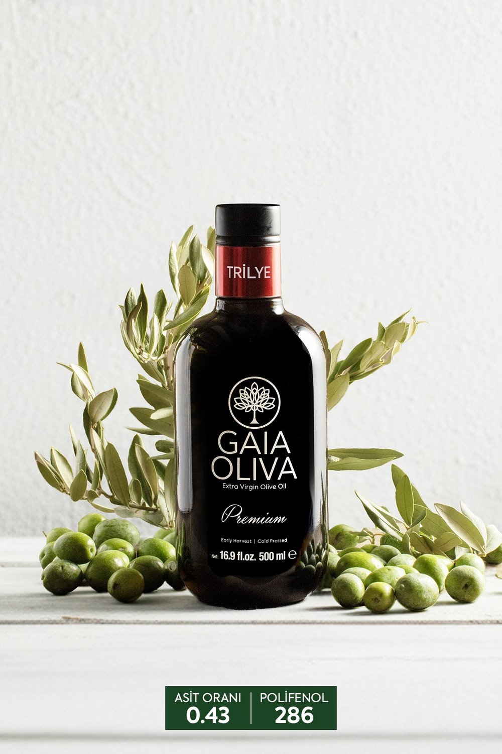 Premium Trilye 500 ml Erken Hasat Natürel Sızma Zeytinyağı