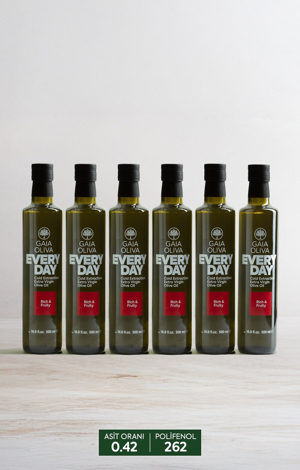 6lı Everyday 500 ml Natürel Sızma Zeytinyağı