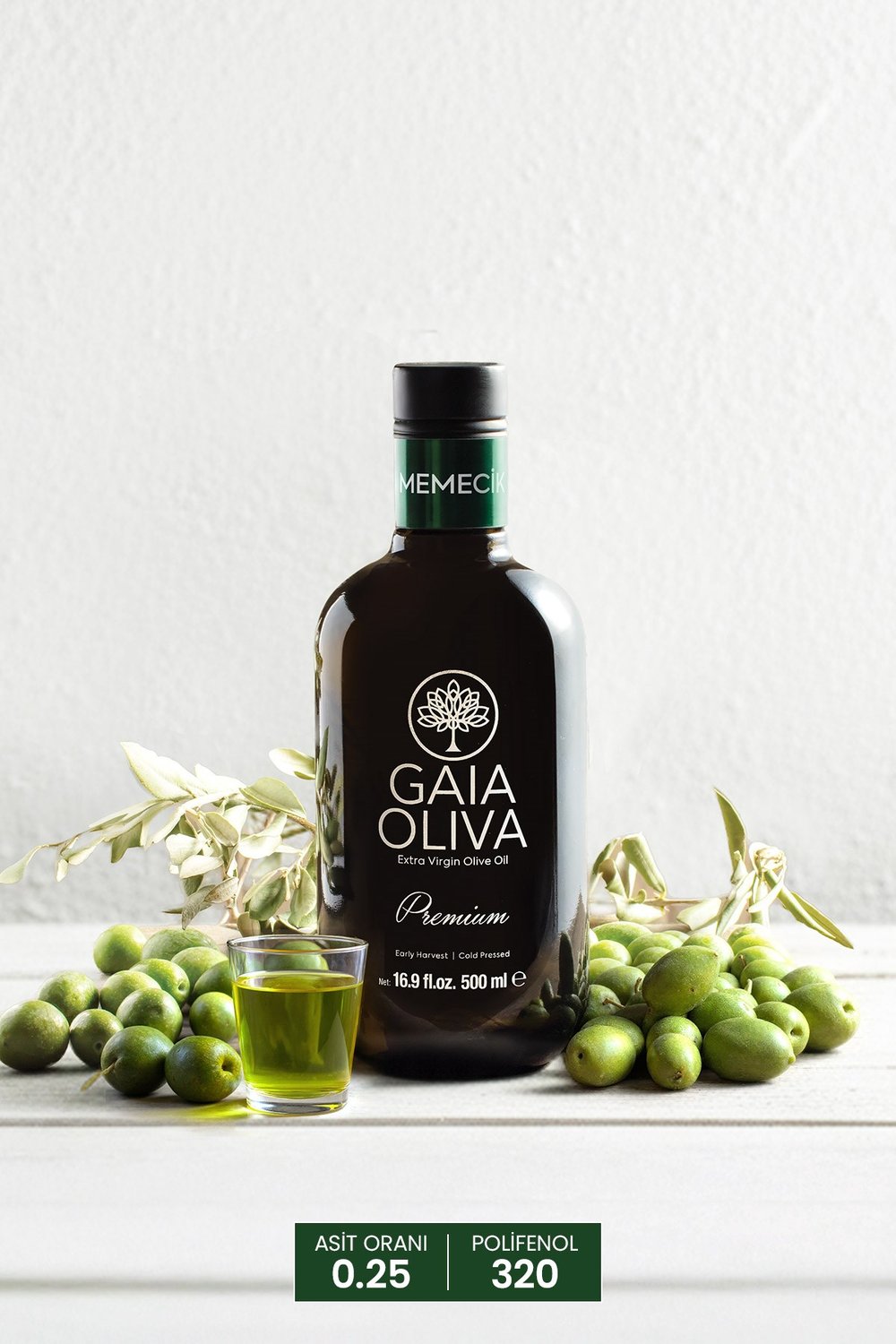 Premium Memecik 500 ml Erken Hasat Natürel Sızma Zeytinyağı