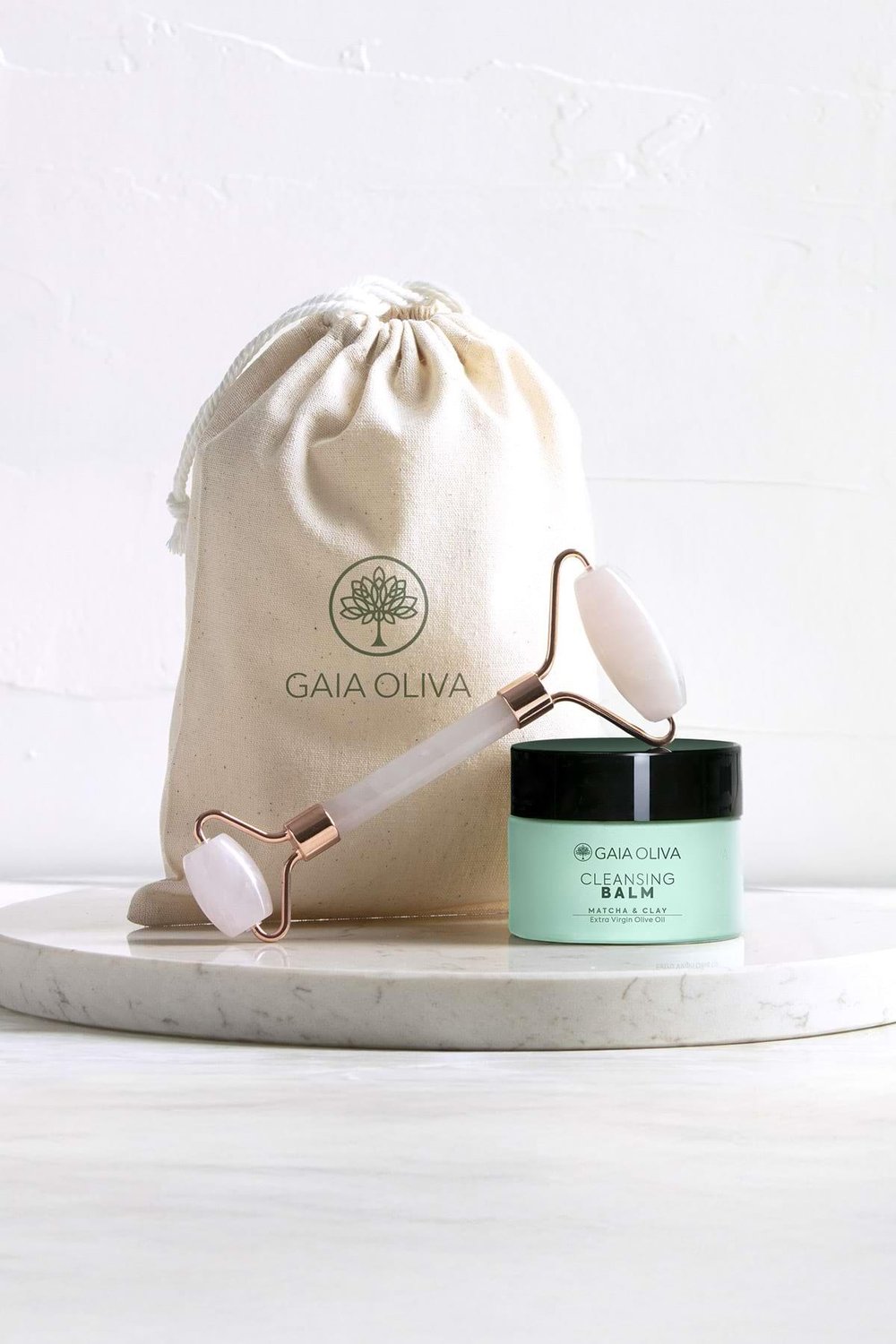 Temizleyici Balm ve Pembe Kuvars Face Roller Seti