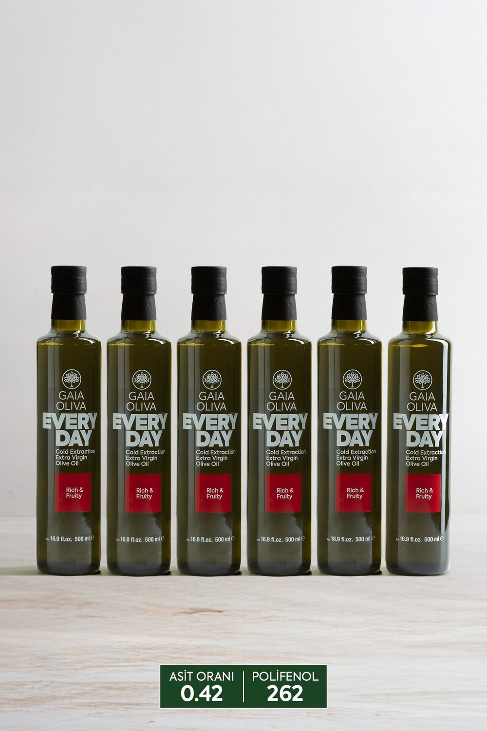 6lı Everyday 500 ml Natürel Sızma Zeytinyağı