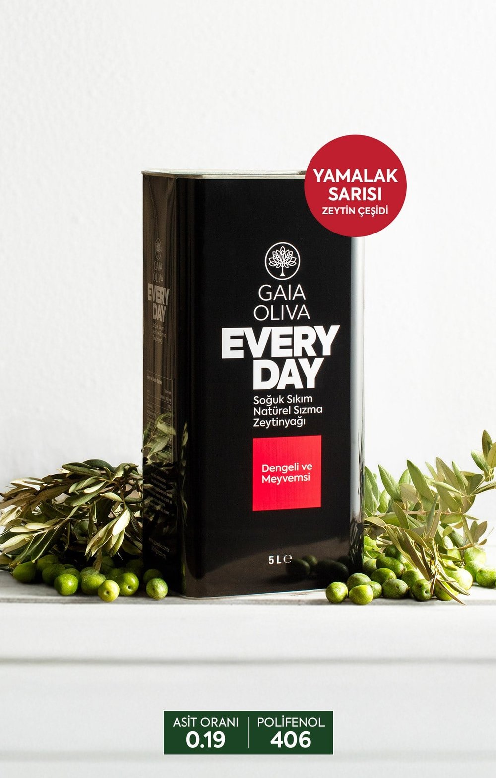 Everyday Yamalak Sarısı 5 lt Natürel Sızma Zeytinyağı