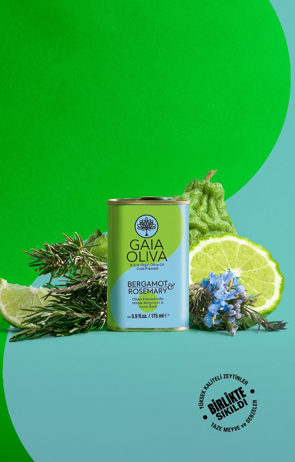 Bergamot-Biberiye Mix Çeşnili 175 ml Natürel Sızma Zeytinyağı