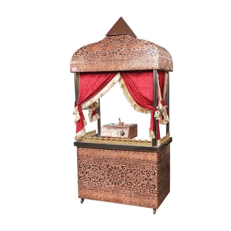 ANKAAnka Kahveci Güzeli Sunum Arabası 200x70x220 Cm Bakır Kaplama KG200Kumda Kahve MakineleriAnka Kahveci Güzeli Sunum Arabası 200x70x220 Cm Bakır Kaplama KG200