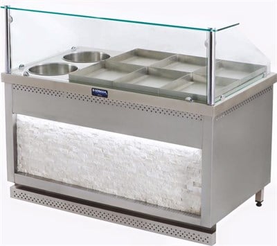 GÖRKEM 4+2 BENMARİ YEMEKLİK  ELEKTRİKLİ 4 YEMEK 2 ÇORBA 140X90X85 LEDLİ DOĞAL TAŞLI  