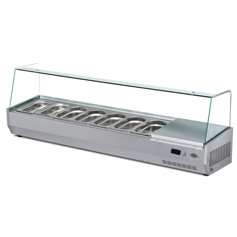 Empero Soğutmalı Set Üstü Saladbar 7 Küvetli 160x35x50 EMP.160EMPEROEmpero Soğutmalı Set Üstü Saladbar 7 Küvetli 160x35x50 cm EMP.160Set Üstü Saladbar ve Sushi DolaplarıEmpero Soğutmalı Set Üstü Saladbar 7 Küvetli 160x35x50 cm EMP.160