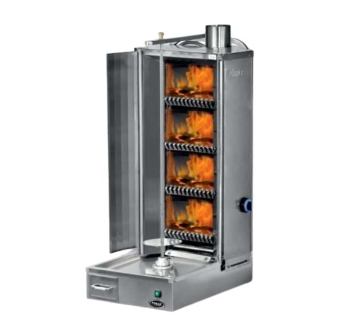 Pimak 3lü Kömürlü Alttan Motorlu Döner Ocağı 58x80x160 M77-(3K)