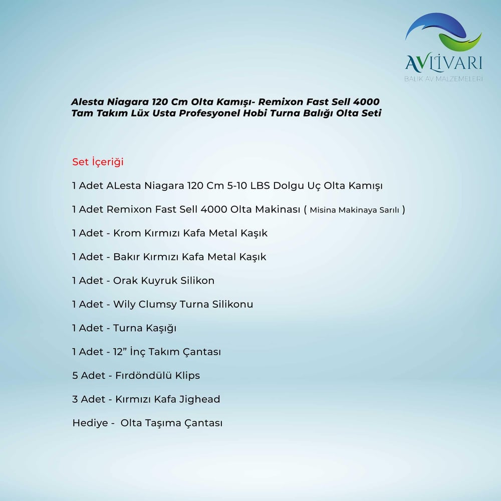 Alesta Niagara 120 Cm Olta Kamışı- Remixon Fast Sell 4000 Tam Takım Lüx Usta Profesyonel Hobi Turna Balığı Olta Seti