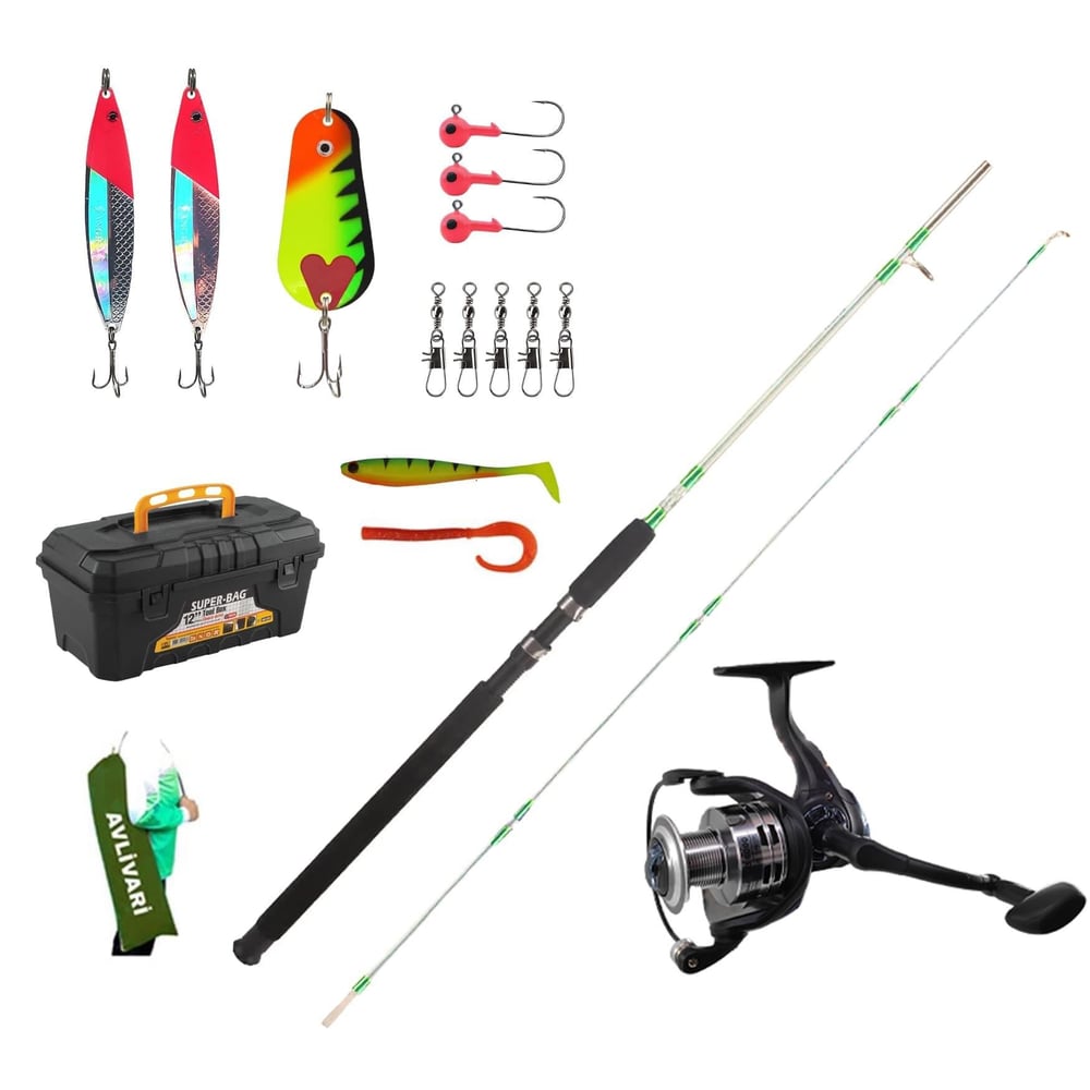 Alesta Niagara 150 Cm Olta Kamışı- Avlivar Kube 3000 Metal Kafa Olta Makinası Tam Takım Lüx Usta Profesyonel Hobi Turna Balığı Olta Seti