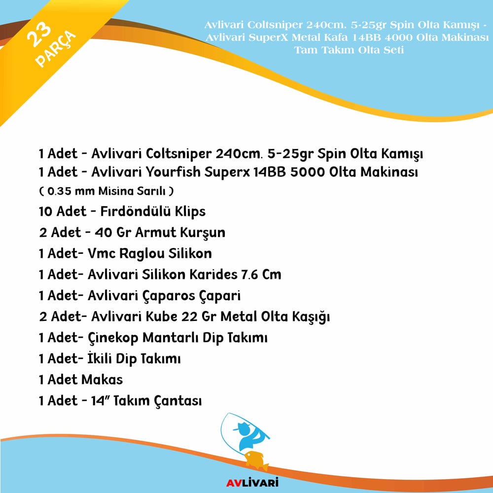 Avlivari Coltsniper 240cm. 5-25gr Spin Olta Kamışı - Avlivari SuperX Metal Kafa 14BB 4000 Olta Makinası  Tam Takım Lüx Usta Profesyonel Hobi Göl ve Deniz Olta Seti