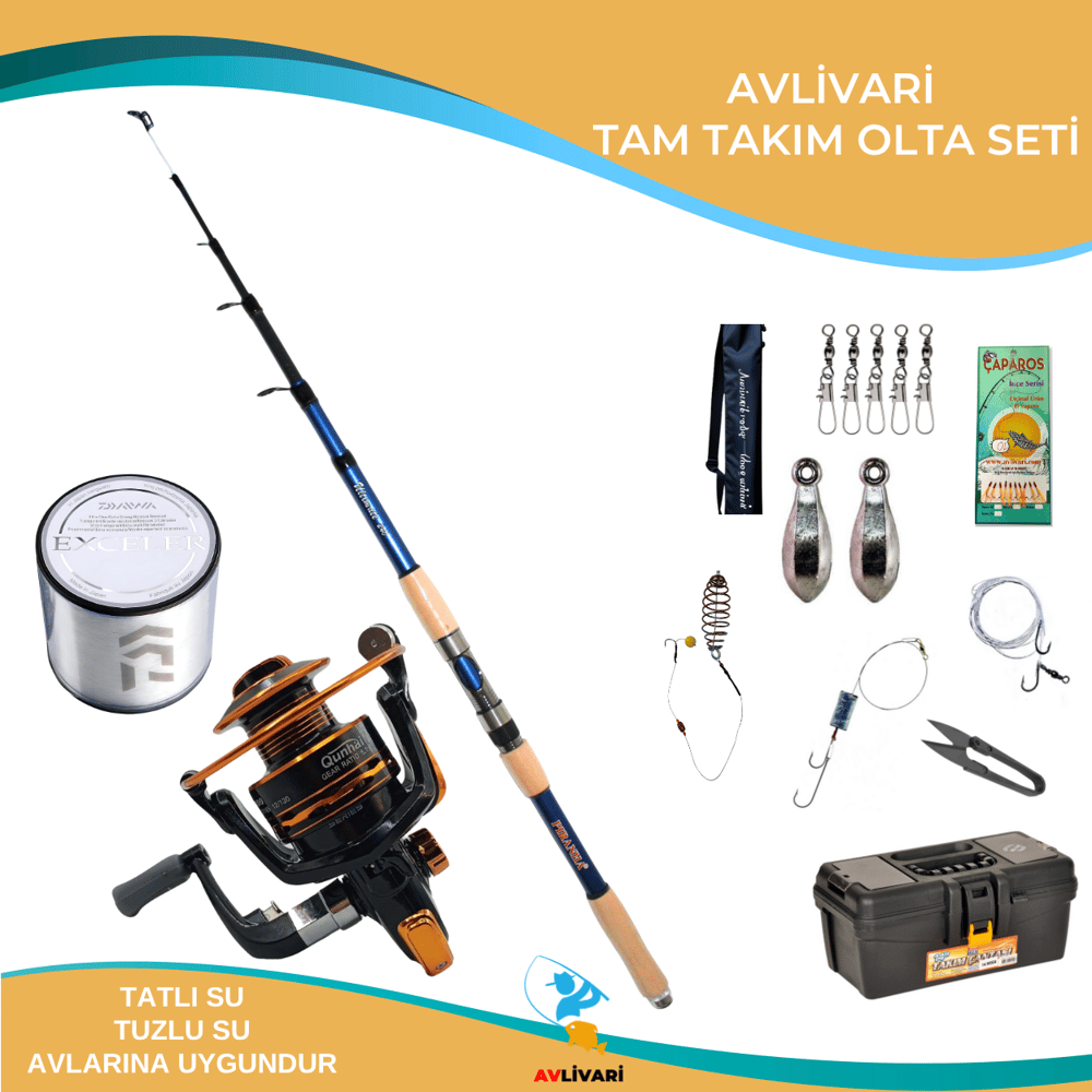 Avlivari Kube Ultimate 300 Cm 50-100 Gr Olta Kamışı - Avlivari Qunhai 5000 Olta Makinası Tam Takım Kıyı Hobi Olta Seti