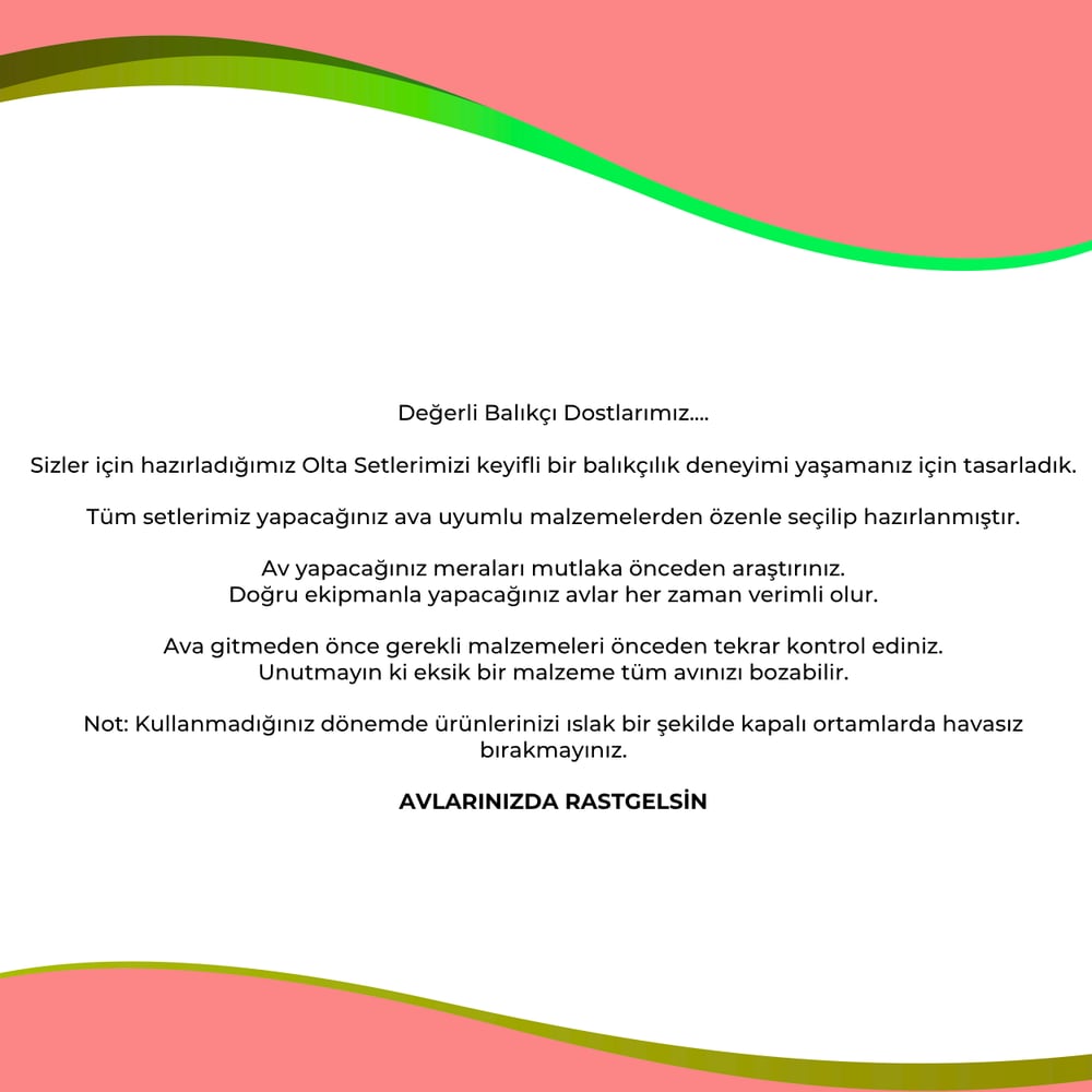 Avlivari Tam Takım 1+1 Olta Seti