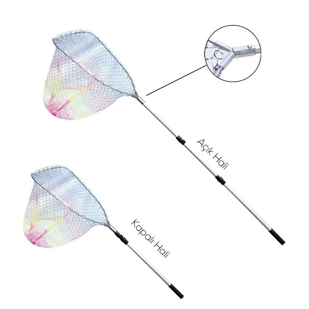 Bauer Lnk-040 Teleskopik Misina Torlu Üçgen Balıkçı Kepçesi 225 Cm (48 x 58)