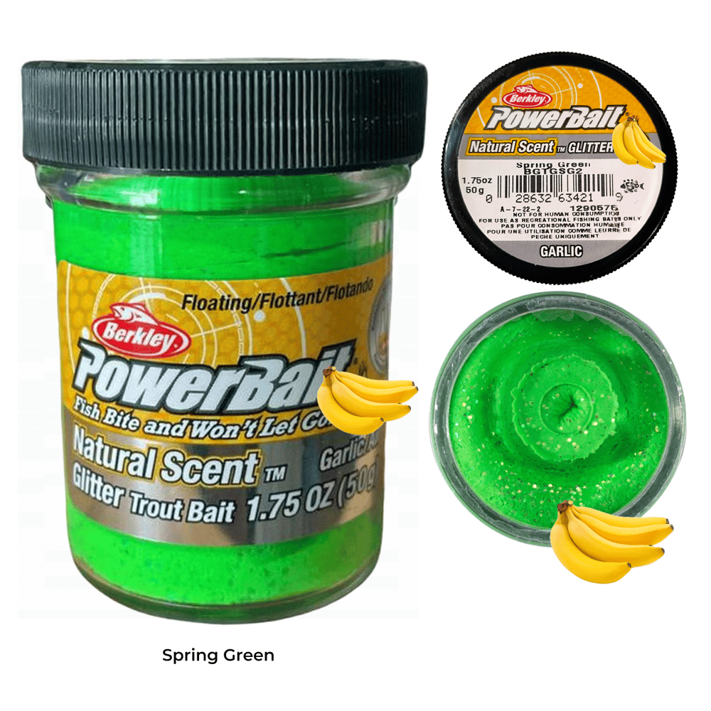 Berkley PowerBait Doğal Kokulu Glitter (Simli) Alabalık Hamuru - Spring Green