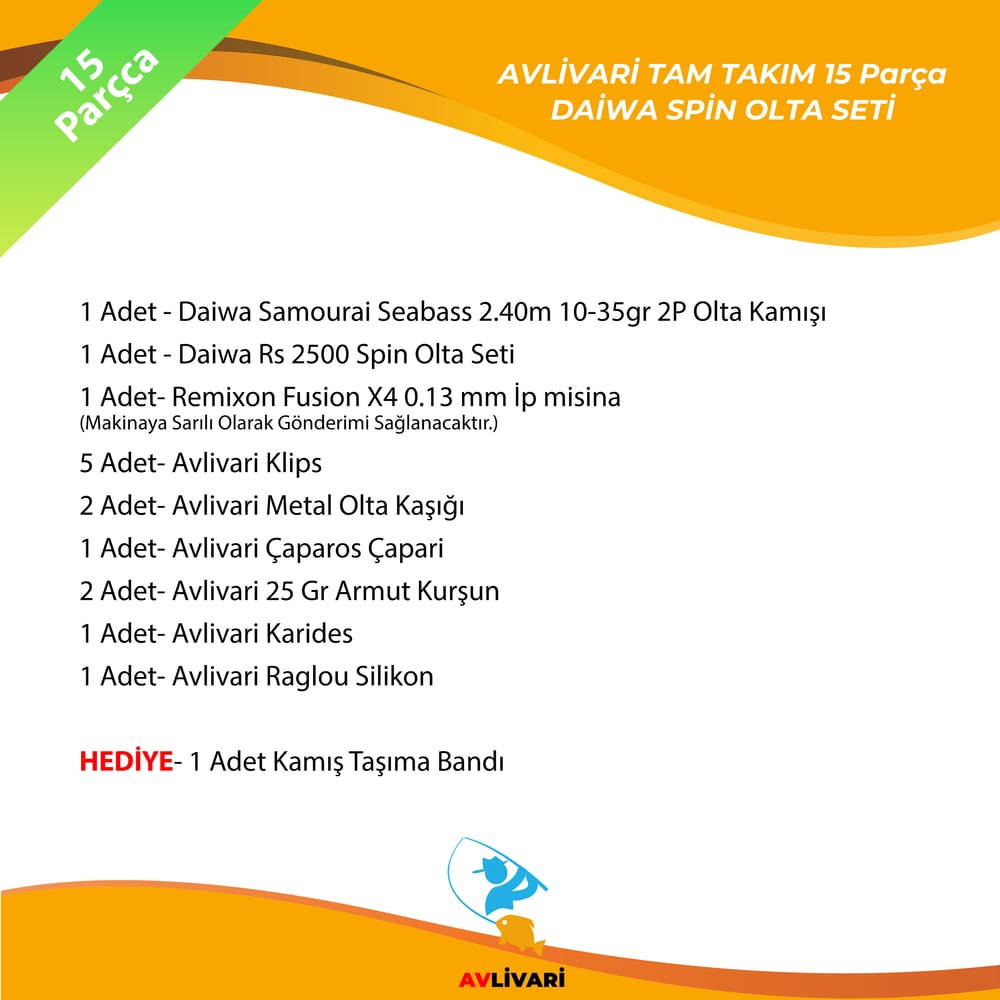 Daiwa Samourai Seabass 2.40m 10-35gr 2P Kamış -  Daiwa Rs 2500 Tam Takım Spin Olta Seti